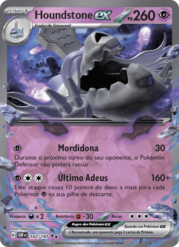 Houndstone ex, carta 102 de Obsidiana em Chamas