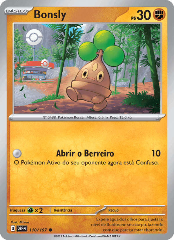 Bonsly, carte 110 de Obsidiana em Chamas