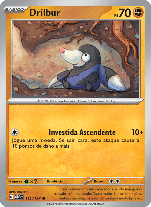 Drilbur, carta 111 di Obsidiana em Chamas