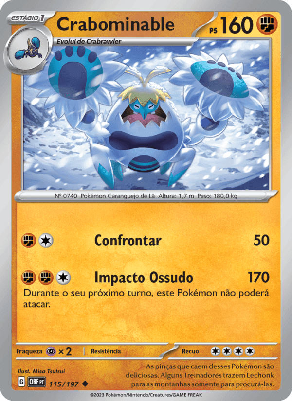 Crabominable, carta 115 de Obsidiana em Chamas