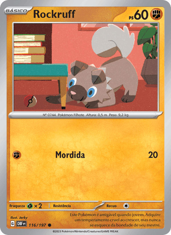 Rockruff, carta 116 de Obsidiana em Chamas