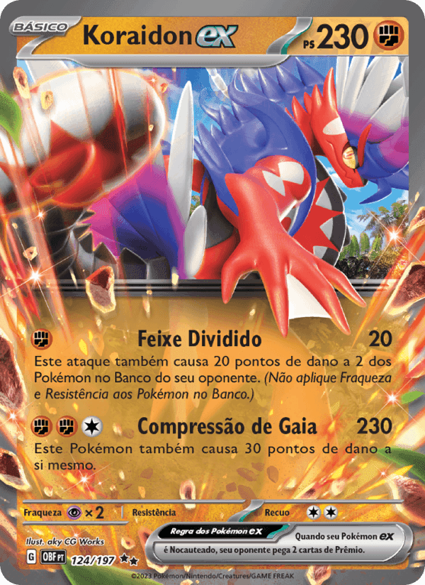 Koraidon ex, carta 124 de Obsidiana em Chamas