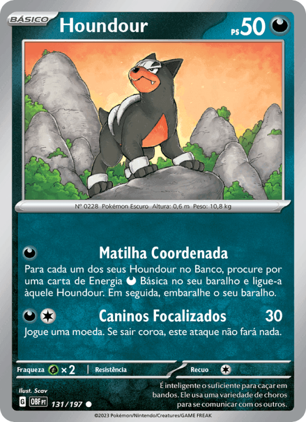 Houndour, carta 131 de Obsidiana em Chamas