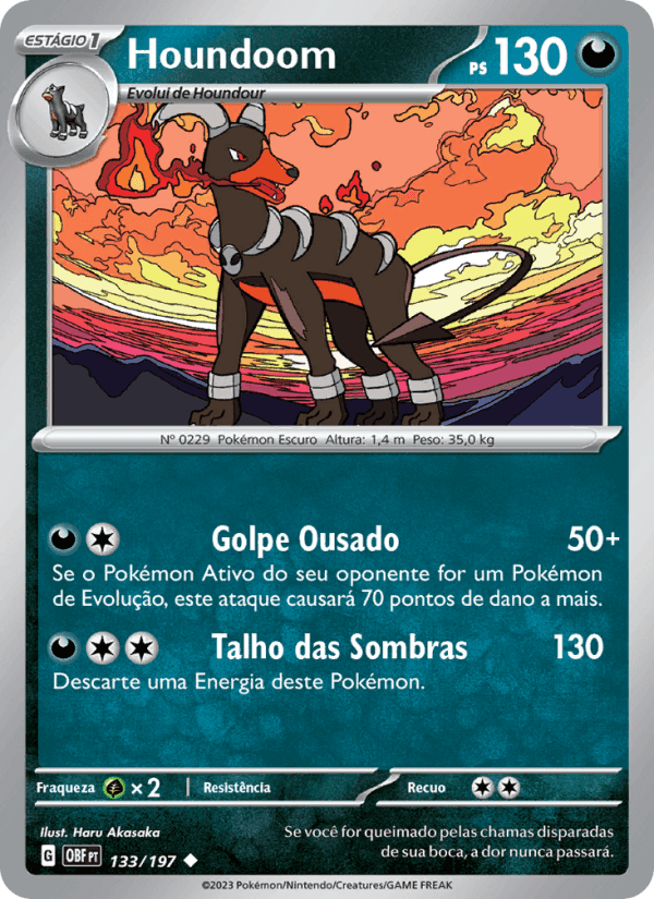 Houndoom, carta 133 de Obsidiana em Chamas