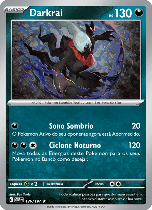 Darkrai, card 136 from Obsidiana em Chamas
