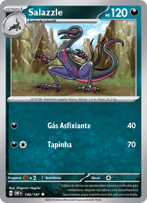 Salazzle, carta 140 di Obsidiana em Chamas