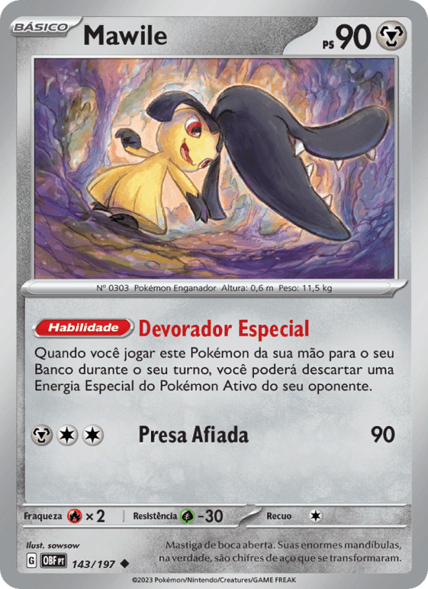 Mawile, card 143 from Obsidiana em Chamas