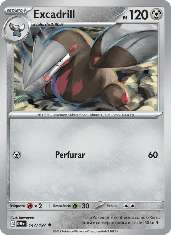 Excadrill, card 147 from Obsidiana em Chamas