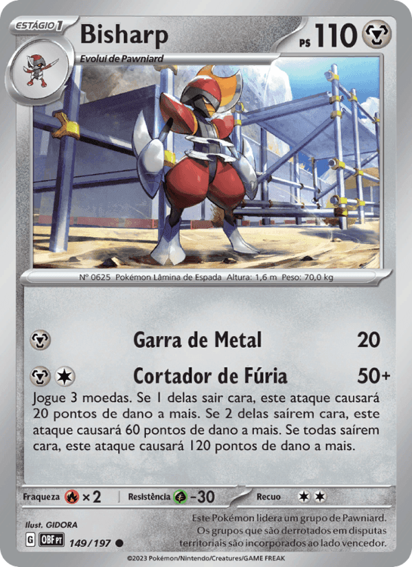 Bisharp, card 149 from Obsidiana em Chamas