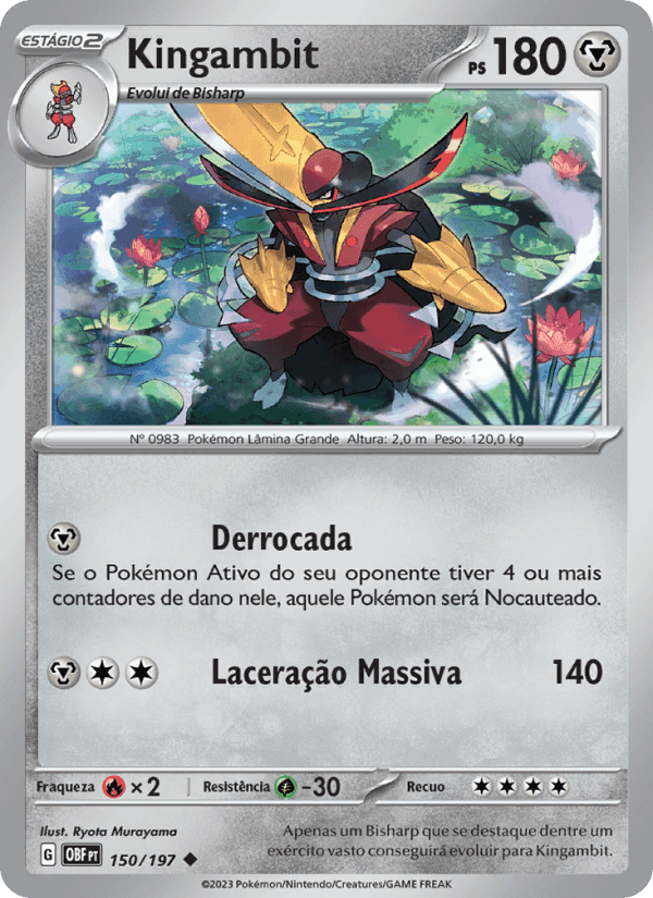 Kingambit, card 150 from Obsidiana em Chamas