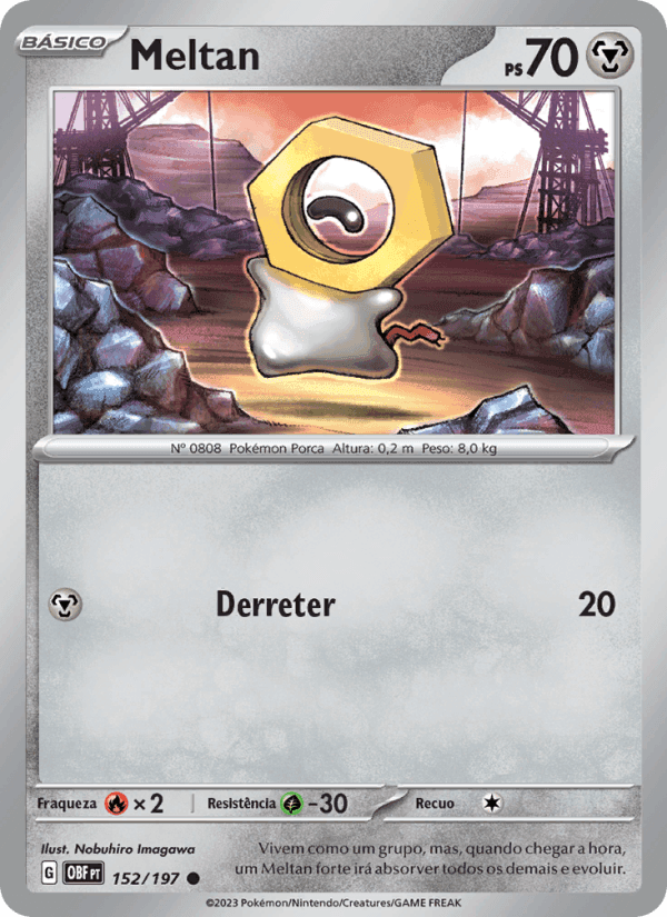 Meltan, carta 152 de Obsidiana em Chamas