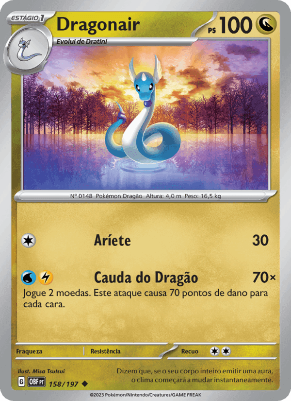 Dragonair, carta 158 de Obsidiana em Chamas