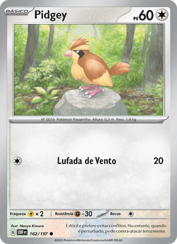 Pidgey, carta 162 de Obsidiana em Chamas