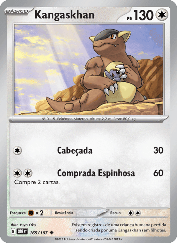 Kangaskhan, carta 165 de Obsidiana em Chamas