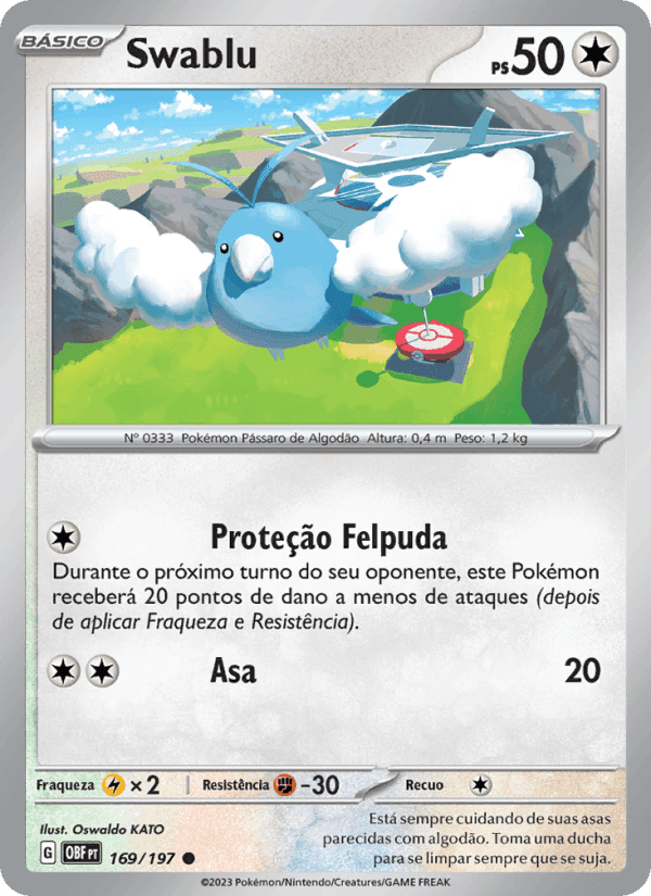 Swablu, carta 169 de Obsidiana em Chamas