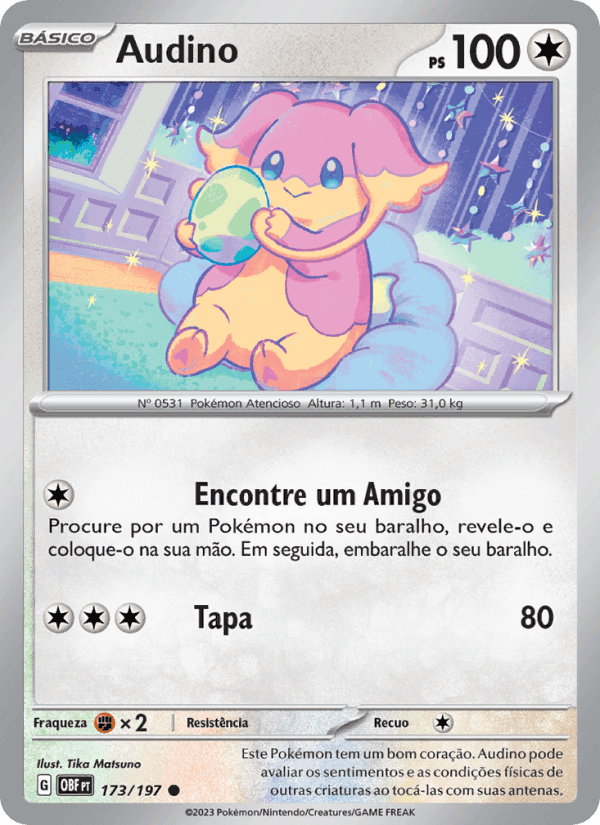 Audino, carta 173 de Obsidiana em Chamas