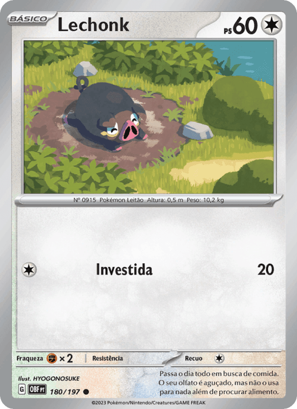 Lechonk, carta 180 de Obsidiana em Chamas