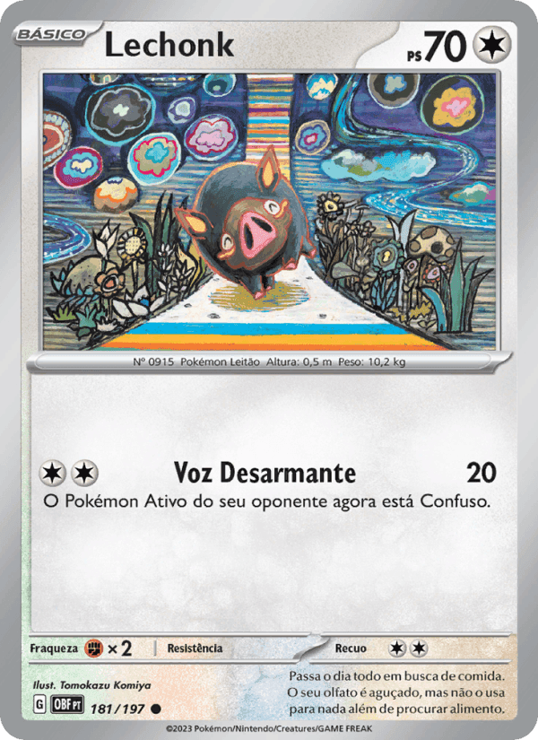Lechonk, card 181 from Obsidiana em Chamas