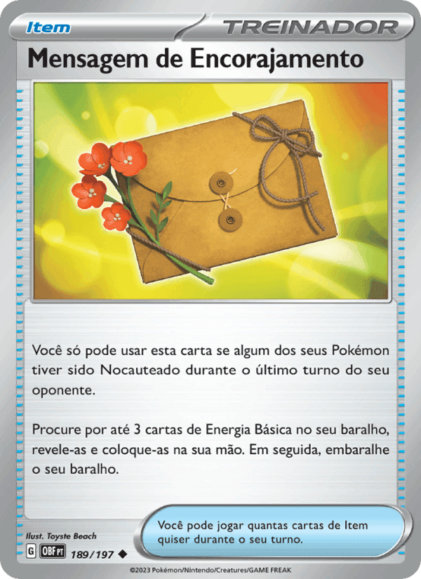 Mensagem de Encorajamento, card 189 from Obsidiana em Chamas