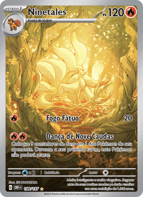 Ninetales, carta 199 de Obsidiana em Chamas