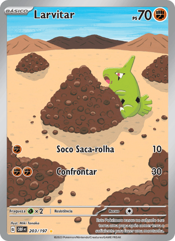 Larvitar, carta 203 de Obsidiana em Chamas