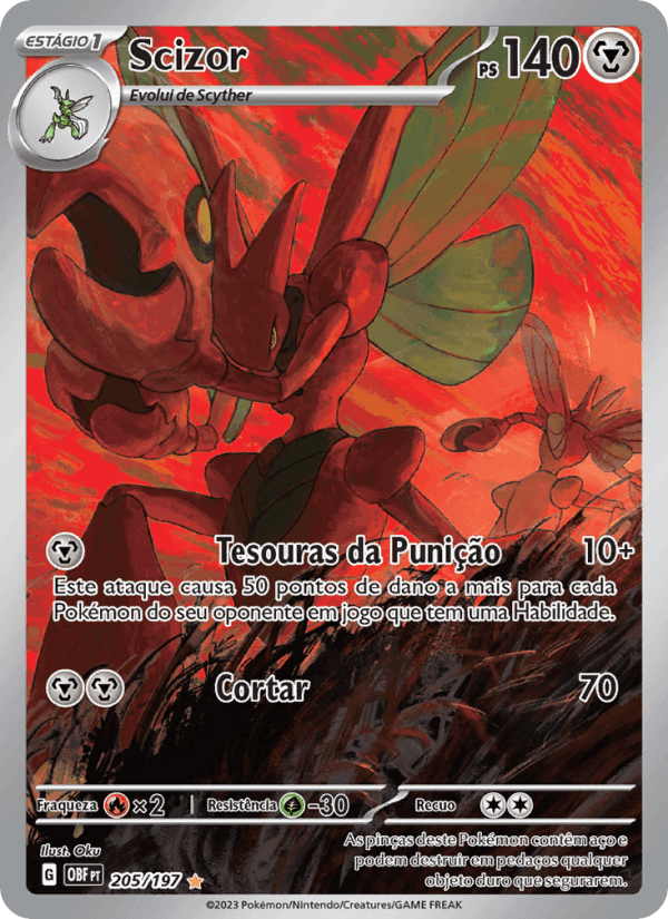 Scizor, carte 205 de Obsidiana em Chamas
