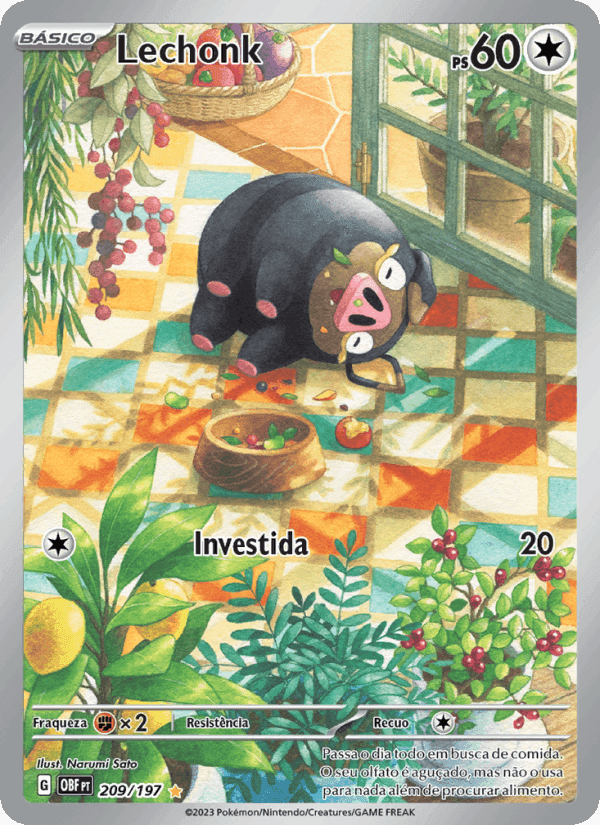Lechonk, carte 209 de Obsidiana em Chamas