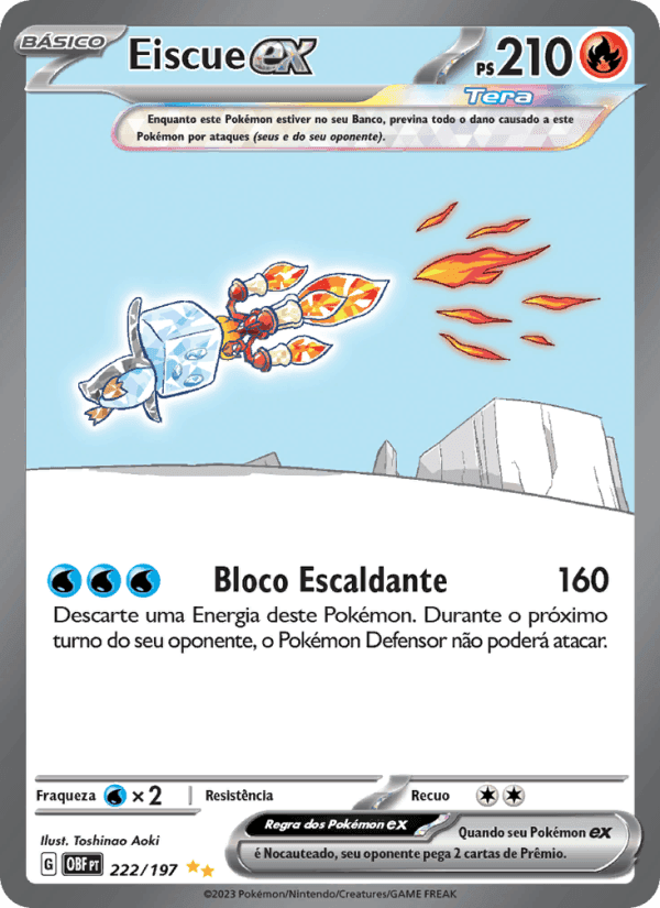 Eiscue ex, card 222 from Obsidiana em Chamas