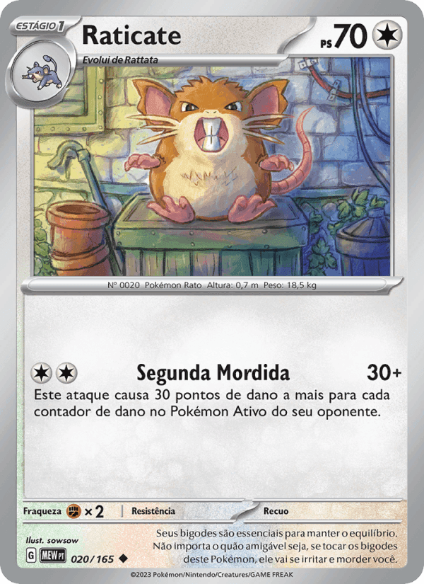 Raticate, carta 020 de 151