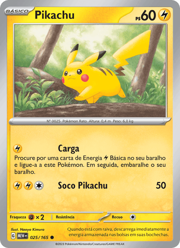 Pikachu, carta 025 de 151
