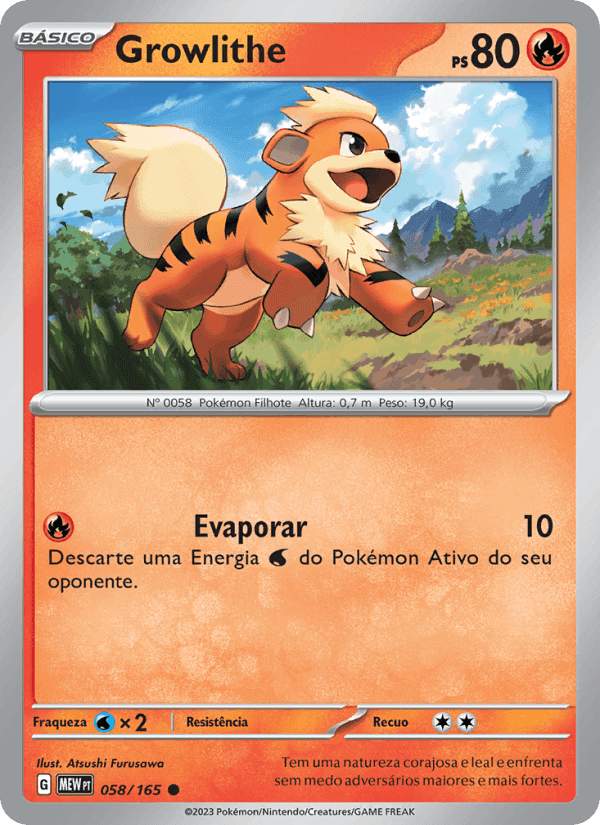 Growlithe, card 058 from 151