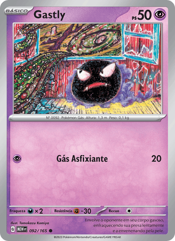 Gastly, card 092 from 151