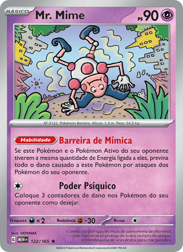 Mr. Mime, card 122 from 151