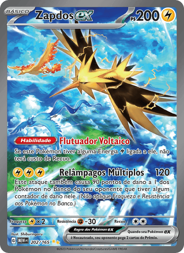 Zapdos ex, carta 202 di 151