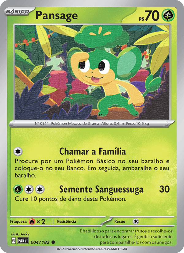 Pansage, carta 004 de Fenda Paradoxal