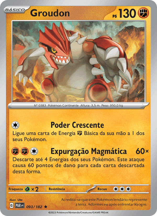 Groudon, card 093 from Fenda Paradoxal