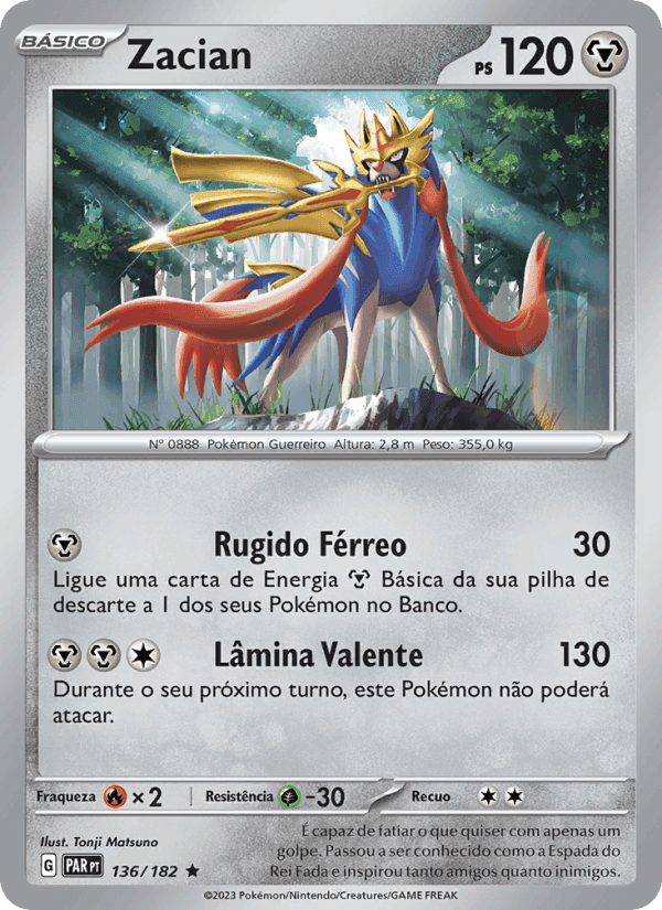 Zacian, carta 136 di Fenda Paradoxal