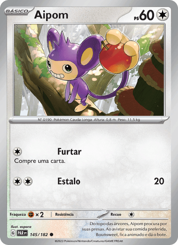 Aipom, carte 145 de Fenda Paradoxal