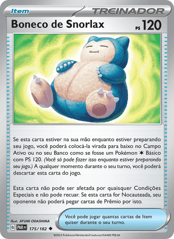 Boneco de Snorlax, carta 175 de Fenda Paradoxal