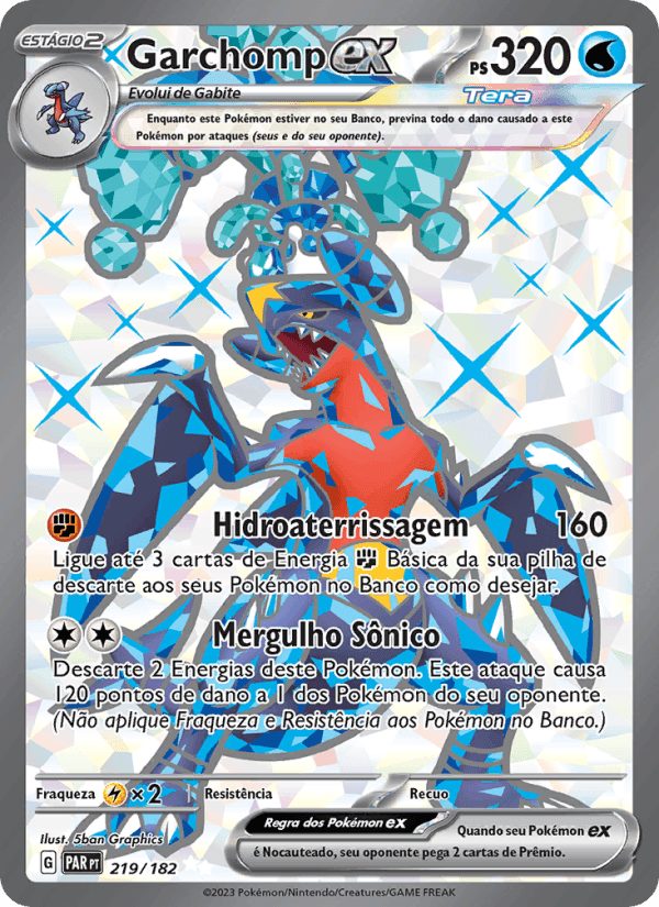 Garchomp ex, card 219 from Fenda Paradoxal