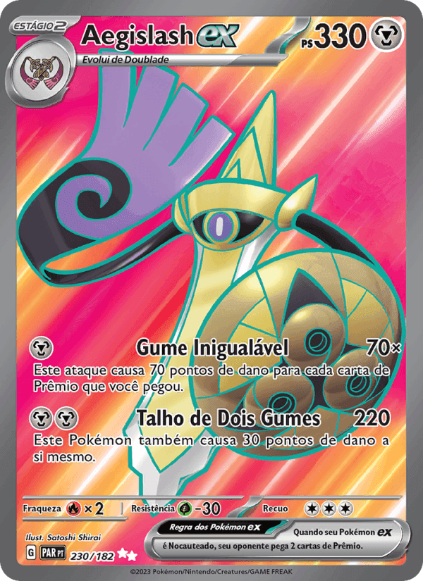 Aegislash ex, carta 230 de Fenda Paradoxal