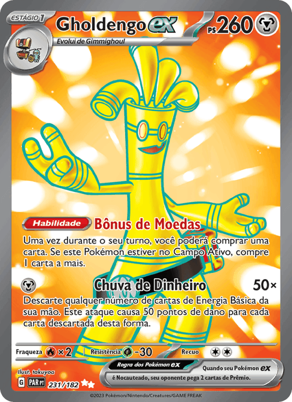 Gholdengo ex, card 231 from Fenda Paradoxal