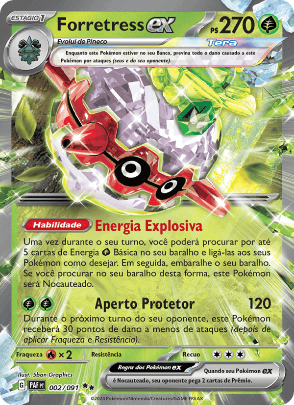 Forretress ex, carte 002 de Destinos de Paldea