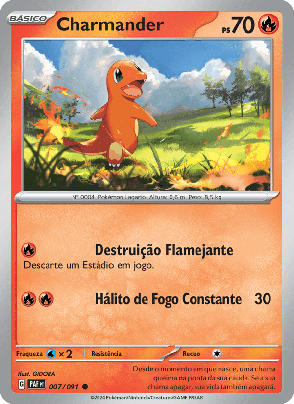 Charmander, carte 007 de Destinos de Paldea
