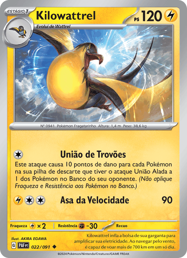 Kilowattrel, carta 022 de Destinos de Paldea