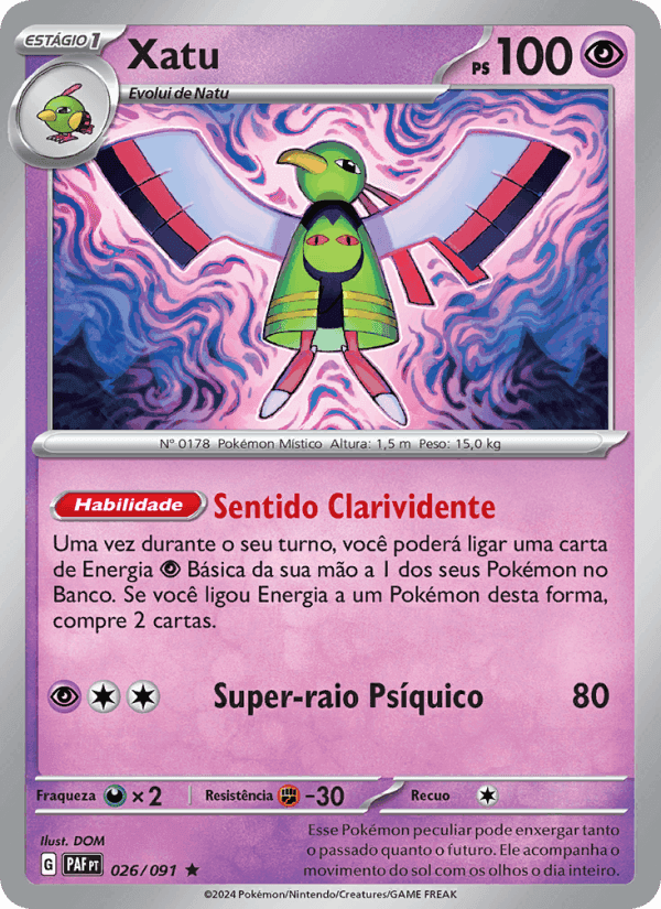 Destinos de Paldea の 026 番、Xatu