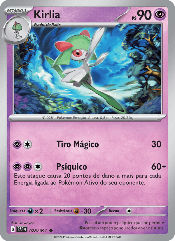 Kirlia, carta 028 de Destinos de Paldea