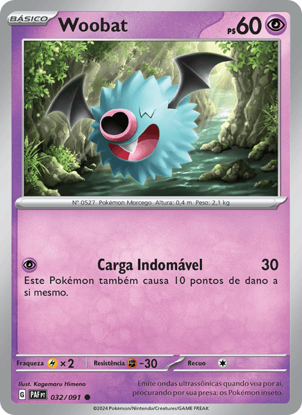 Woobat, carta 032 de Destinos de Paldea