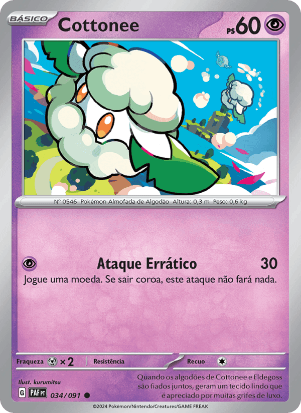 Cottonee, carta 034 de Destinos de Paldea