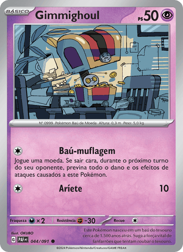 Gimmighoul, carta 044 de Destinos de Paldea